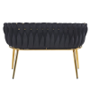 ELEGANCKA SOFA DO SALONU LUB GABINETU ROSE CZARNY VELVET ZŁOTE METALOWE NOGI - TYŁ
